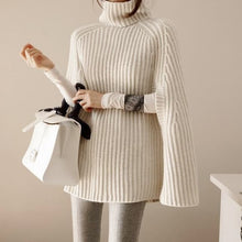 Load image into Gallery viewer, Oversize Sweater Fashion Cloak Winter Women Batwing Knitted Ladies Turtleneck Sexy Plus Size Fall Loose  Autumn Europe America